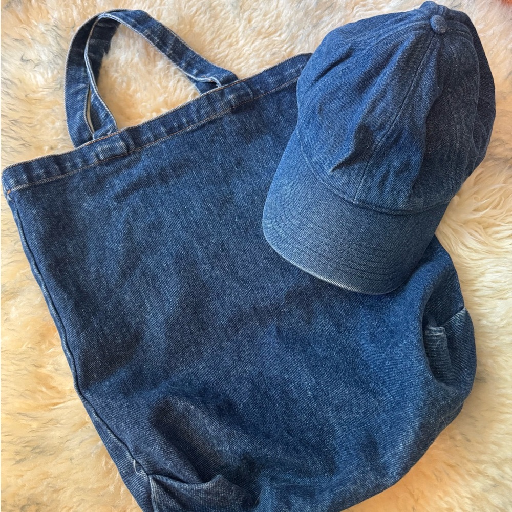 Bundle! Madewell Denim Hat and Denim Tote Bag